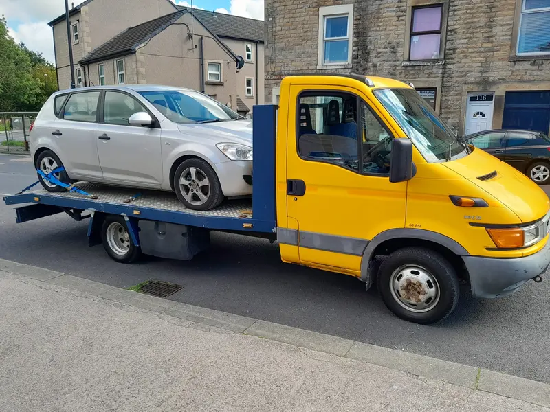 Scrap car collected from a Lancaster street