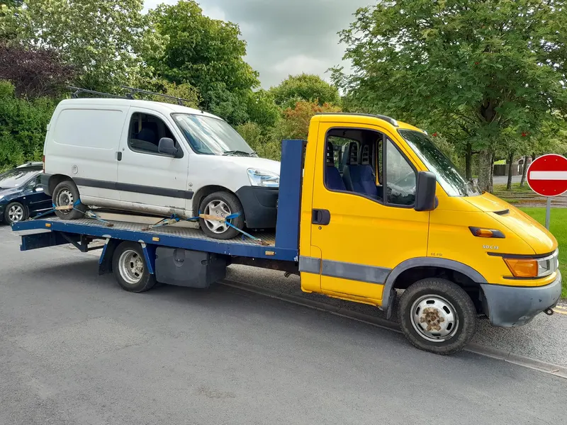 White van loaded for scrap collection in Lancaster